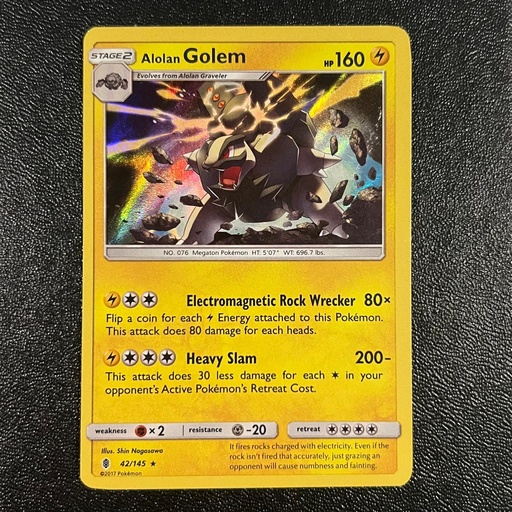 Alolan Golem Holo 42/145 (State A)